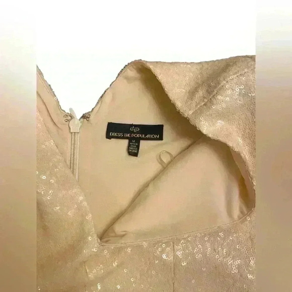 Dress The Population Zoe Sequin V Neck Size Medium - Picture 6 of 8